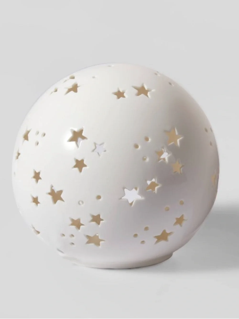 TARGET White Star Cutout Ceramic Sphere Luminary Lamp - Picture 1 of 8